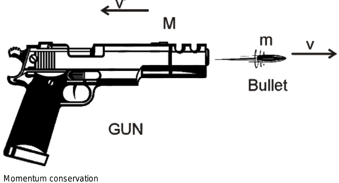 Which pysics law explains why a gun kicks when fired