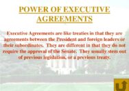 Do executive agreements require permanent part of american law approval