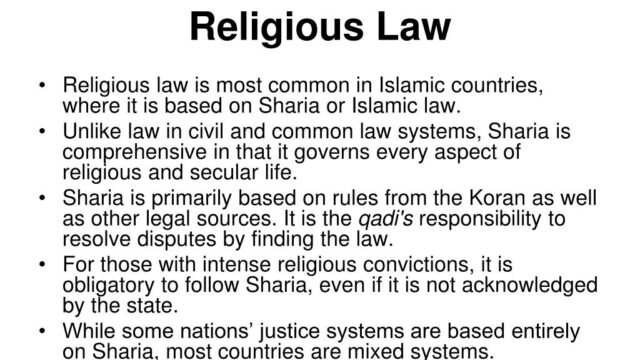 Is common law based on religion